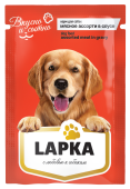 LAPKA Влажный корм для собак мясное ассорти в соусе, 85 г 